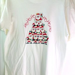 Christmas t shirt stacked Santa tree NEW Unisex Size L